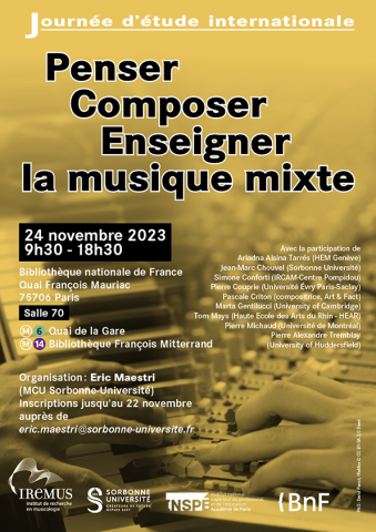 Penser Composer Enseigner la musique mixte